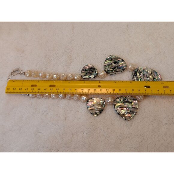 Jay King DRT MOP & Abalone Heart Reversible Necklace 925 Closure Matching Watch - Picture 16 of 16